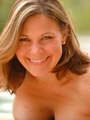 Liora gets naked in the pool