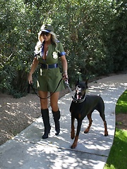 Busty Border Patrol Agent Frisks Perp